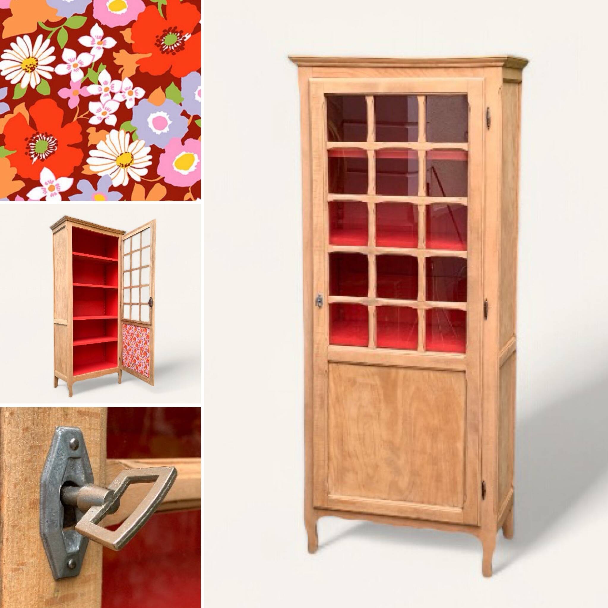 Armoire bonnetière parisienne vintage bois brut