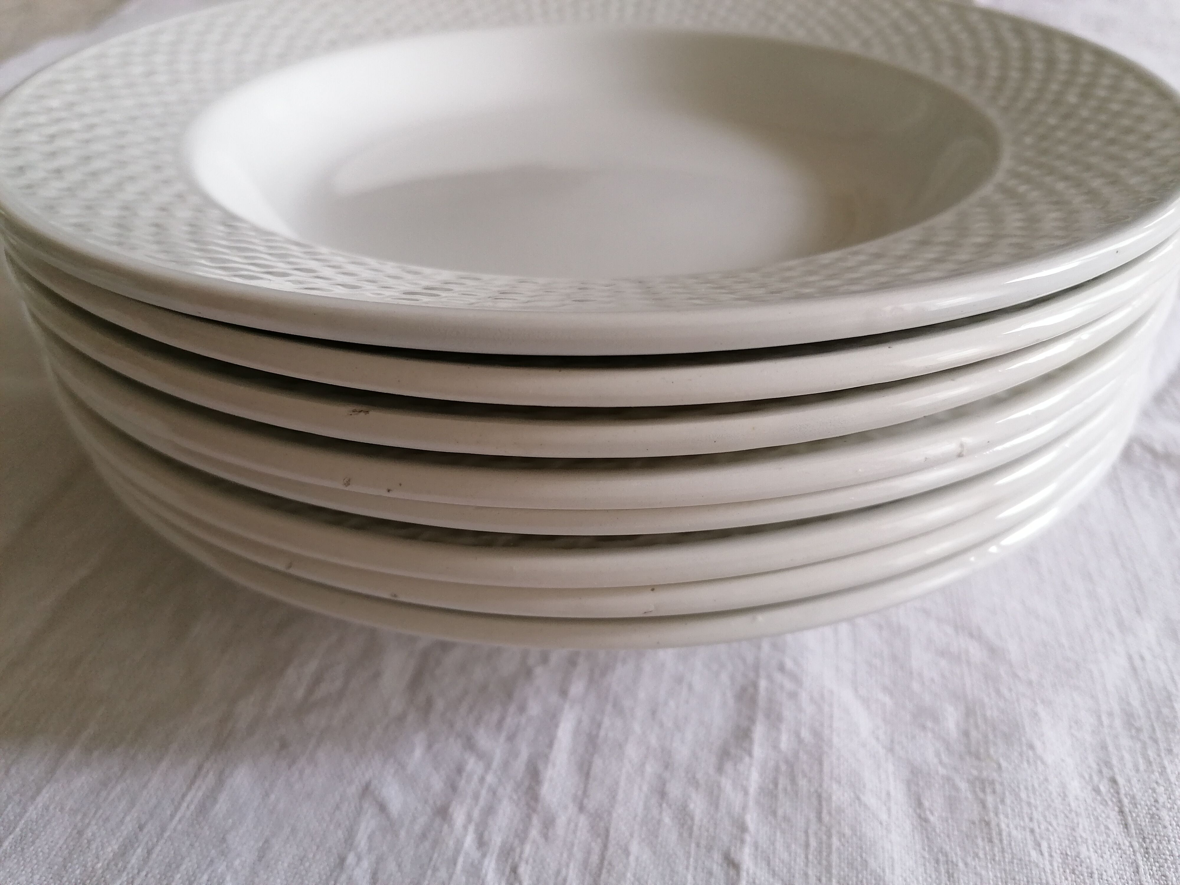 Set of 8 hollow earthenware plates Digoin Sarreguemines
