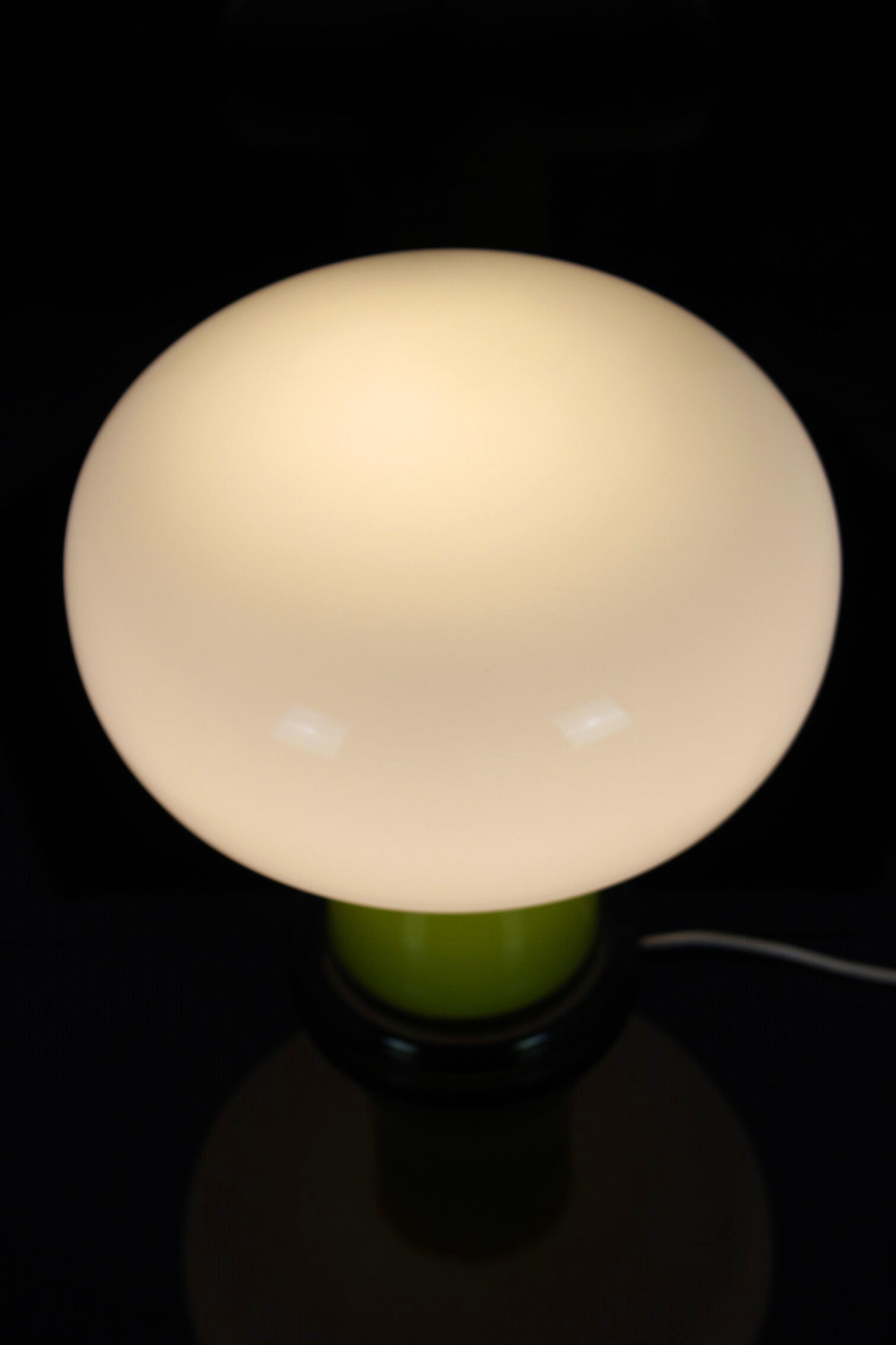 Glass mushroom table lamp from VEB Görlitz, 1970