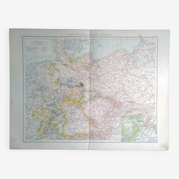 A geographical map from atlas richard andrees year 1887 deutschland politische ubersicht