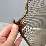 Antique 19th century fireplace screen, 5-panel spark arrester
