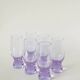 Set of 6 lilac cocktail glasses, Italian design, 1980.