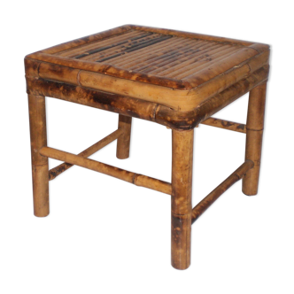 Vintage rattan & bamboo stool