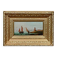 Tableau "Sailboats on the Mediterranean", oil on panel, French school of the 19th century.