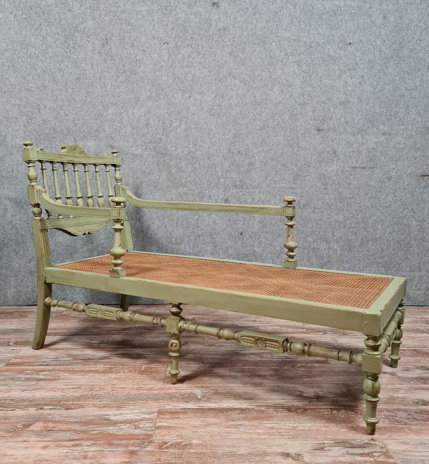 Recamier or provençal rest bench Napoleon III era in lacquered wood