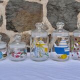 Set of 5 glass spice jars