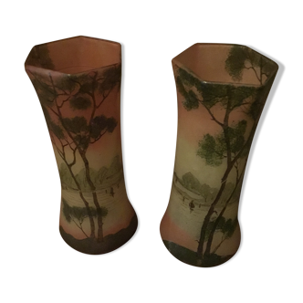 Pair of Legras vase