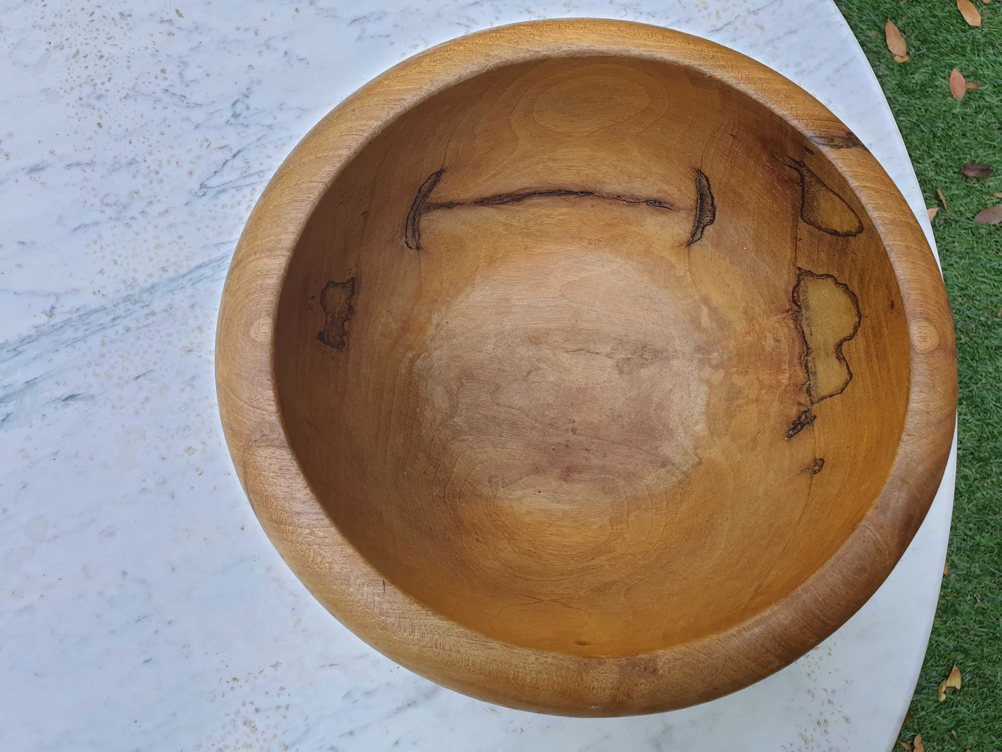 Salad bowl made of solid olive wood