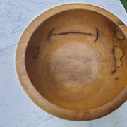 Salad bowl made of solid olive wood