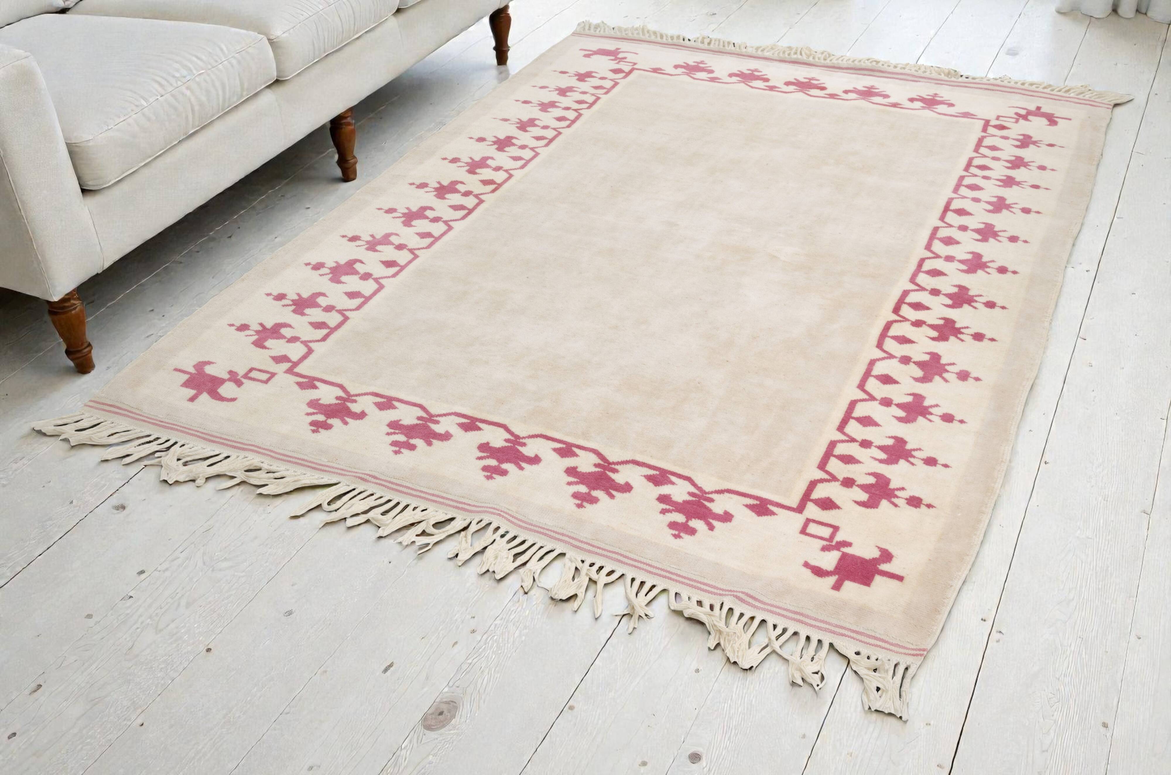Oushak Handknotted Beige Rug-3600