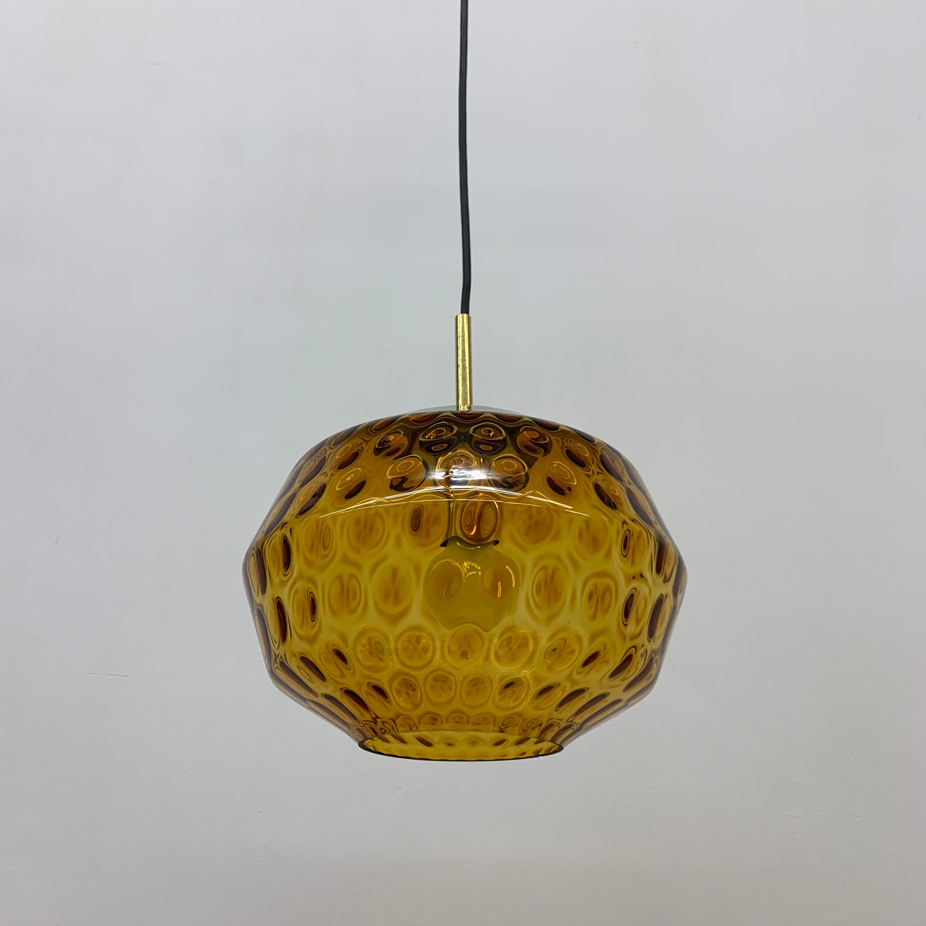 Limburg Glashutte glass hanging lamp , 1970