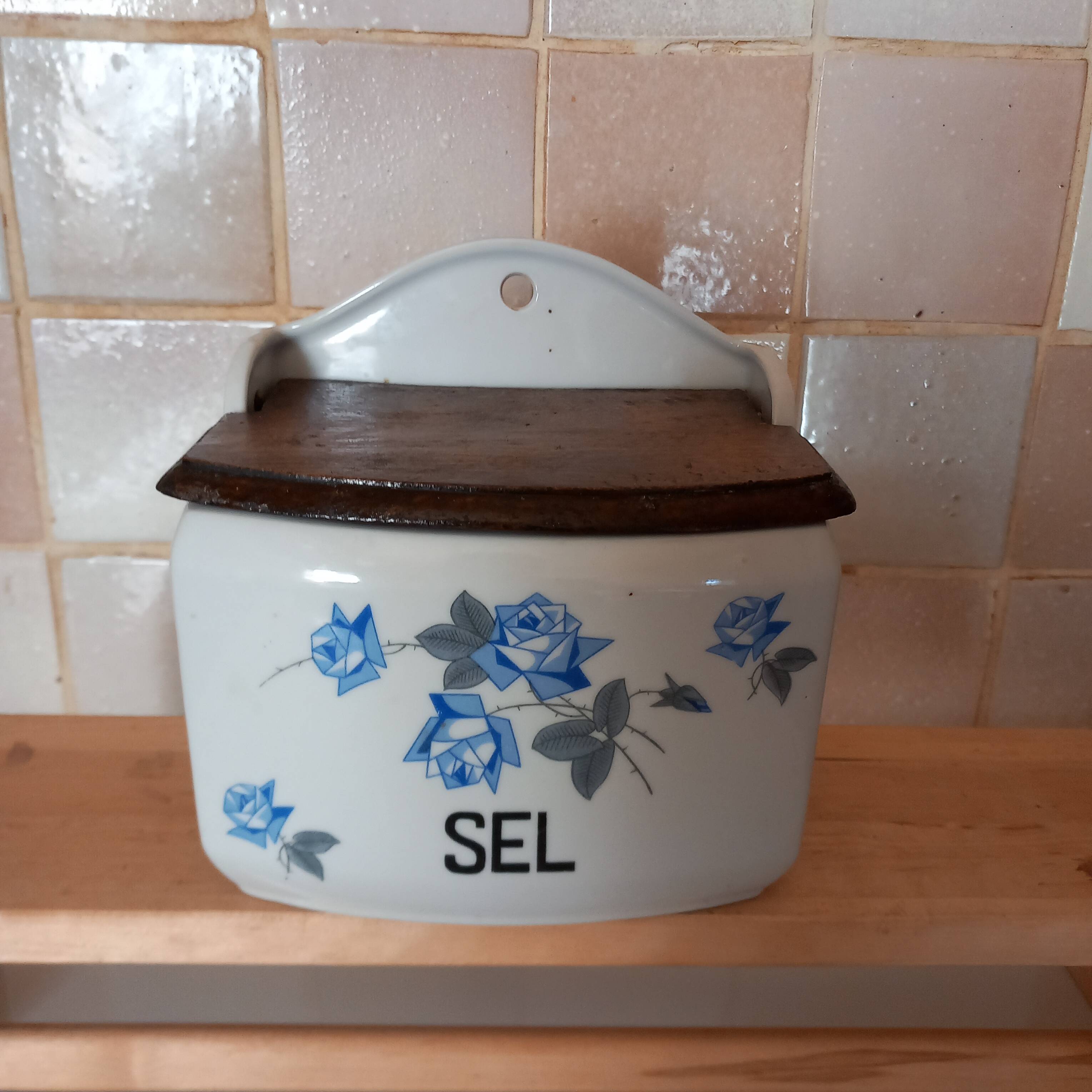 Vintage wall salt box