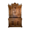 Henri II cabinet in carved walnut / fable of La Fontaine