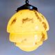 Art Deco pendant lamp in opaline glaze, marbled, brass, 1930s.