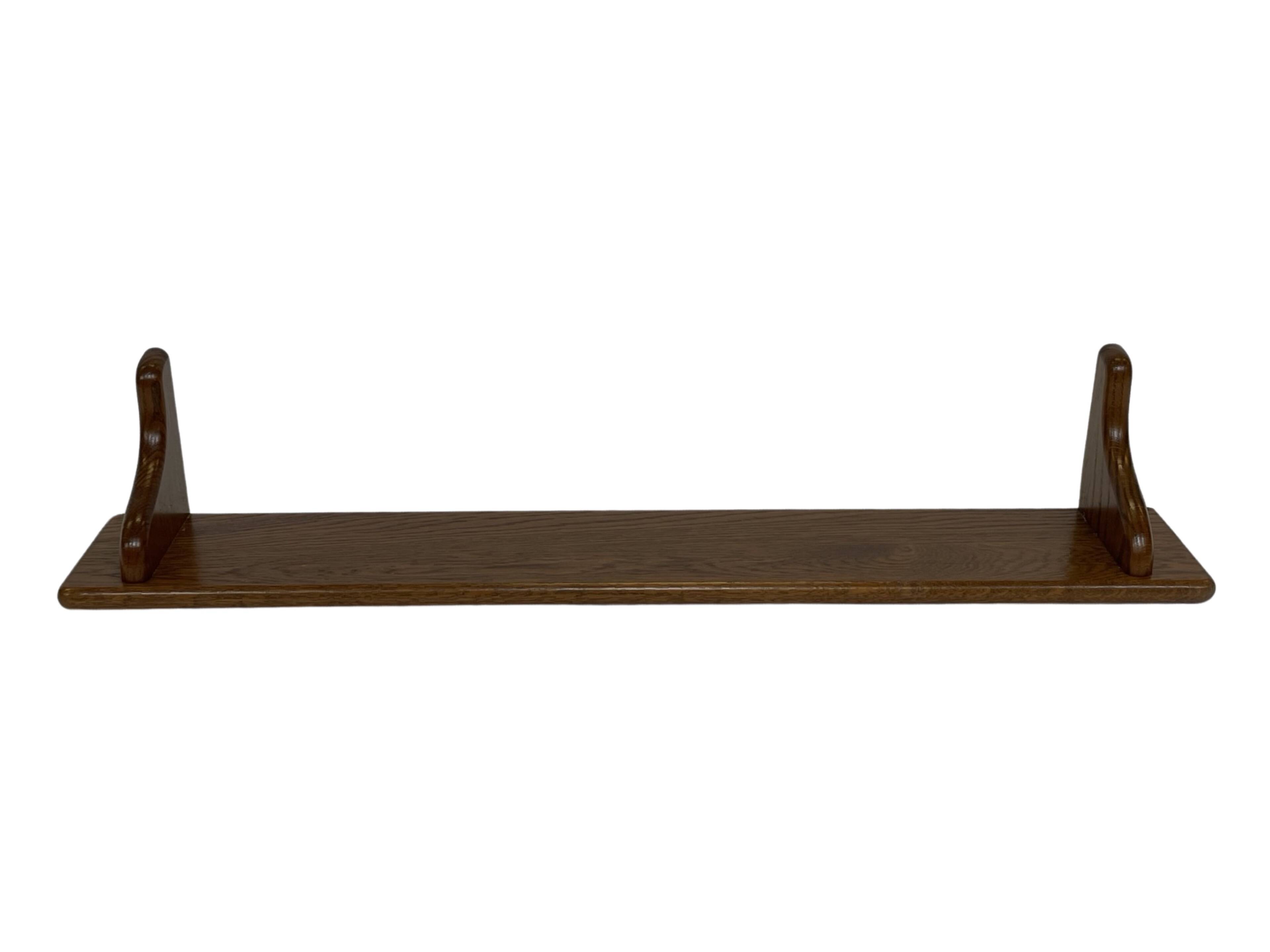 Vintage oak wall rack book shelf 1960s wood minimalist design