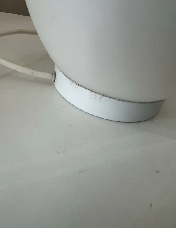 Lampe à poser Vintage œuf verre blanc style Domec oeuf