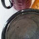 Set of 4 coloured pressed glass mugs, vintage style.