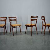 Vintage walnut dining chairs by Mier Topolcany, Czechoslovakia, 1960s, set of 4