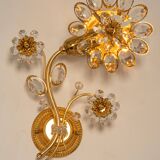 Sconce in gilded brass in the shape of a flower by Palwa, Germany, 1970s.