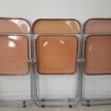 3 Plia chairs, designer Giancarlo Piretti for Anonima Castelli