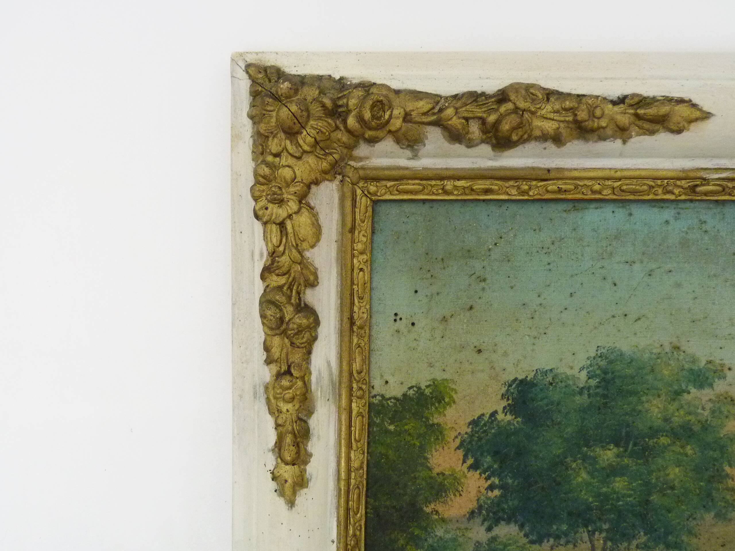 Large Louis XVI style trumeau mirror, 2nd half of the 19th century