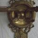 French Antique Bronze Empire Double Wall Sconce with Fan & Swan Detail 5239