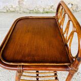 Bamboo and rattan side table, Italy, circa 1960s