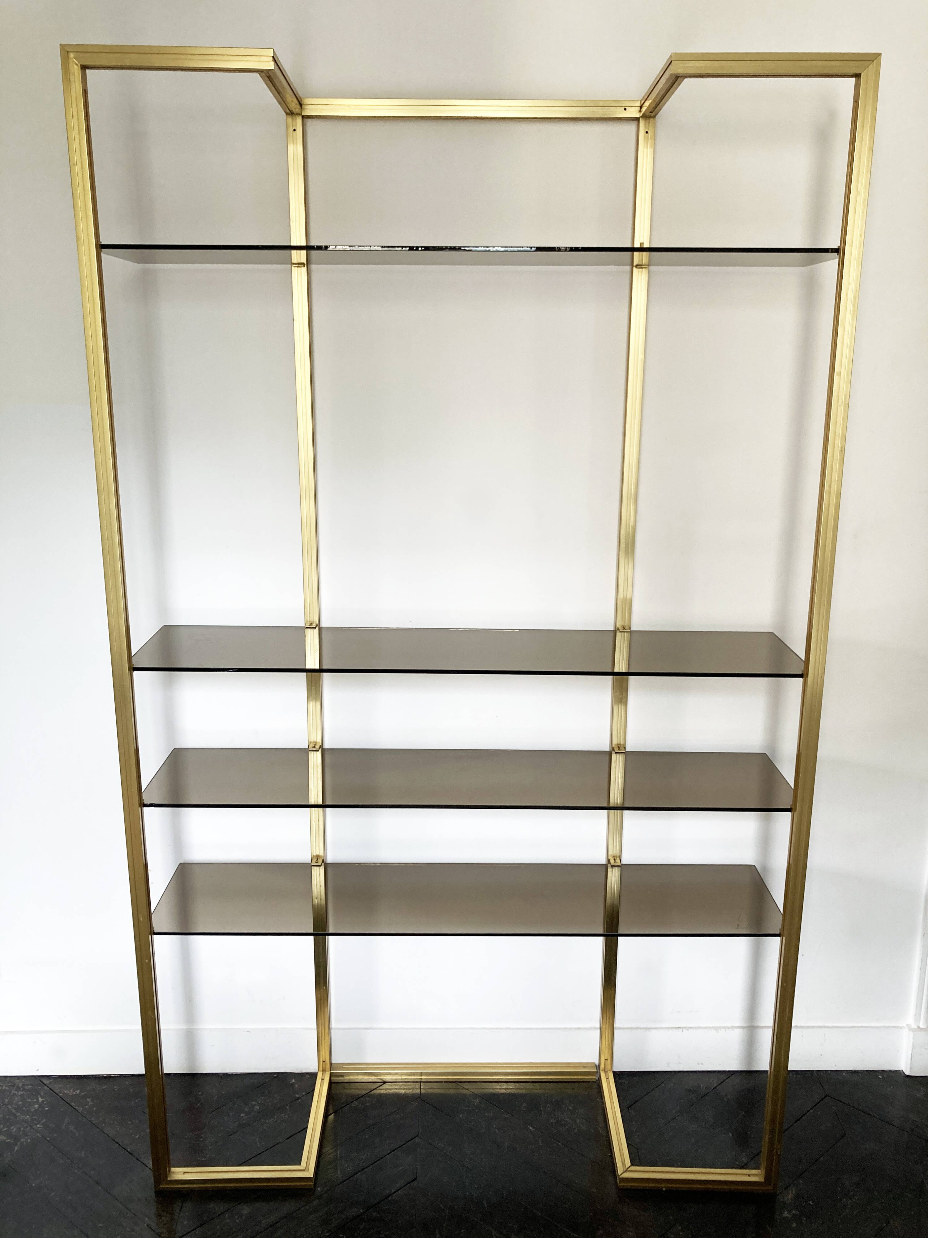 1970s brass shelf