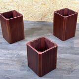 90s set of 3 brutal coffee tables with mosaic by Paul Kingma for Kneip