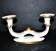 Modernist German porcelain candle holder - double gold rim candlestick