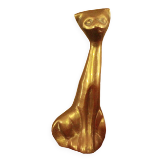 Brass cat statue