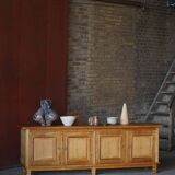 Modern Danish low enfilade in oak with panelled doors, mid-20th century.