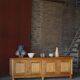 Modern Danish low enfilade in oak with panelled doors, mid-20th century.