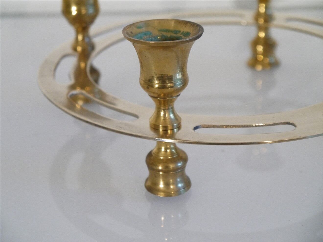 Vintage Scandinavian brass candle holder 1970