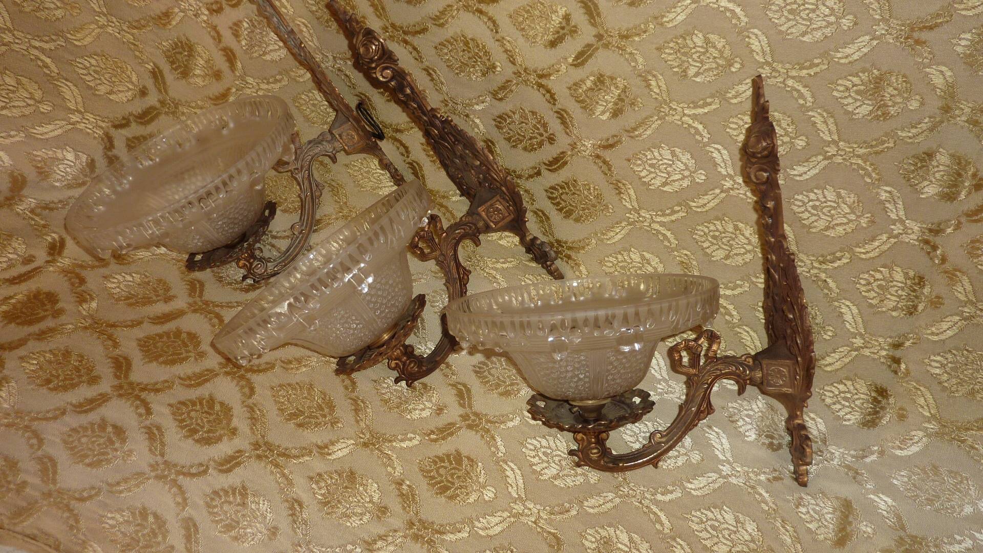 Bronze / glass wall lights