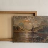 19th century French school, signed oil painting, framed seascape