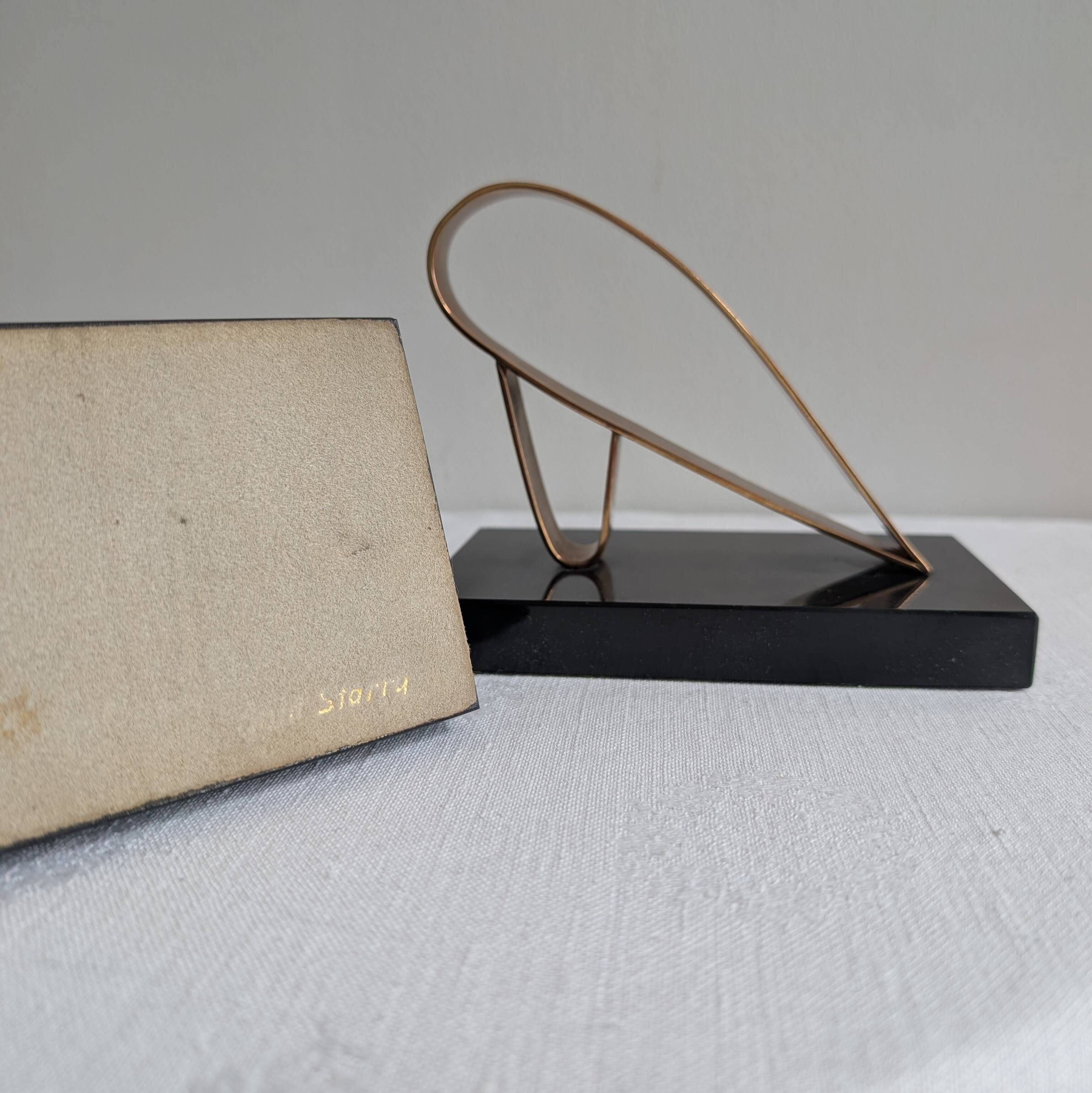 Serre-livres vintage en métal doré et marbre noir
