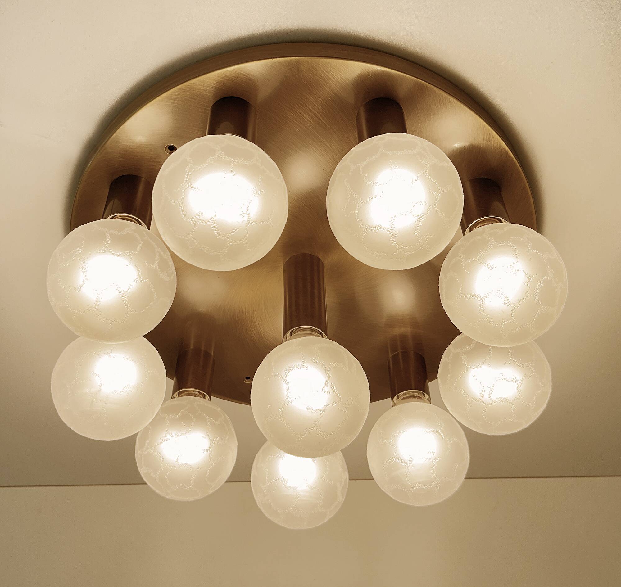Large Vintage Brass Ceiling Light