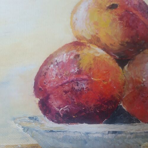 Signed still life with fruit framed painting
