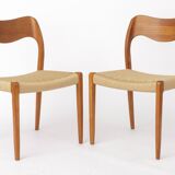 Set of 6 Møller Model 71 Chairs | Danish Modern Teak Dining Chairs | 1960s
