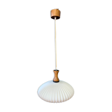 Suspension in opaline and teak 60s