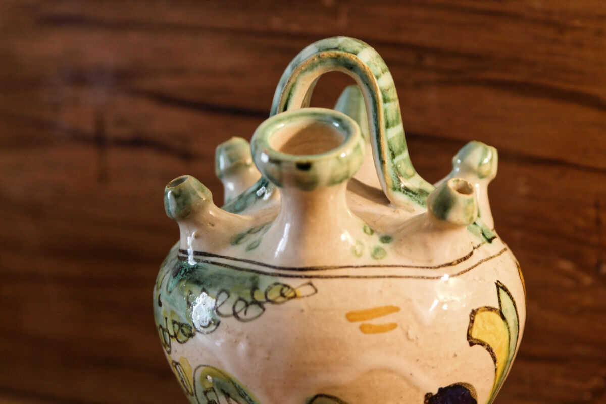 Glazed terracotta jug