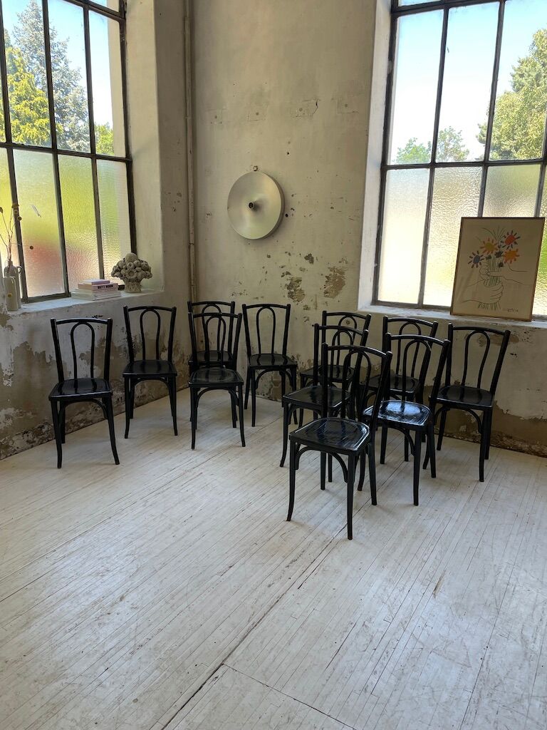 Lot 11 black Baumann bistro chairs