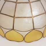 Chandelier in mother-of-pearl and brass