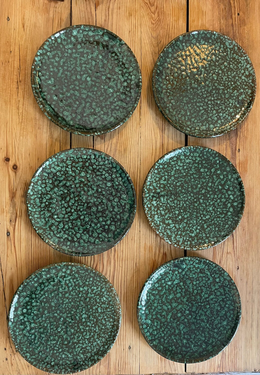 6 ceramic dessert plates