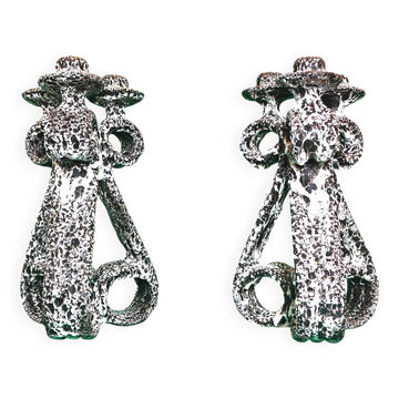 Paire de Chandeliers à 3 feux, Marius Giuge, Vallauris, 1960
