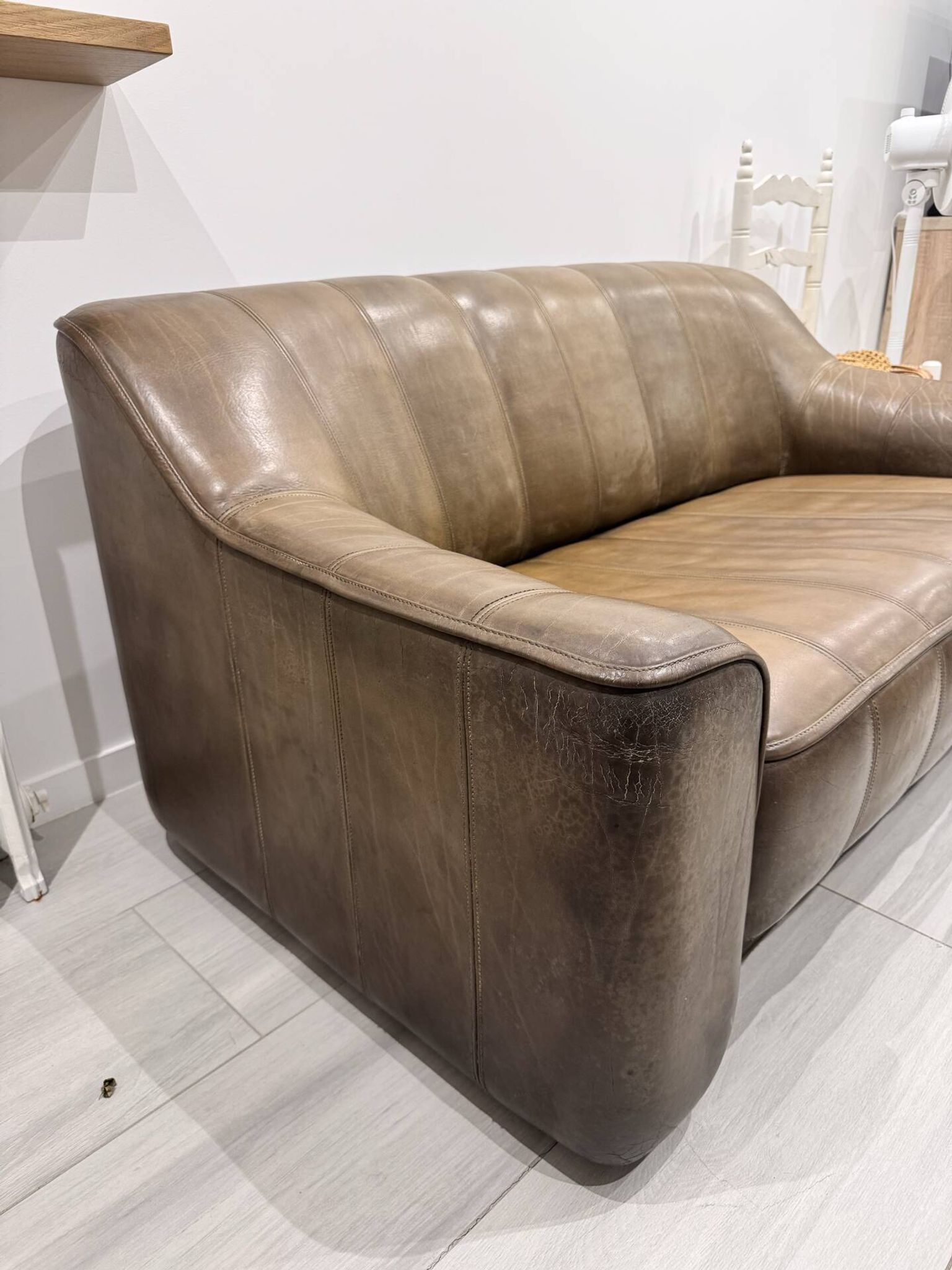 2-seater sofa De Sede DS 44 in brown buffalo leather