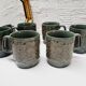 Set 6 mugs vert et bronze