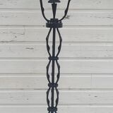 Black wrought iron floor lamp attributed to Gilbert Poillerat