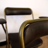 Lot of 4 metal and skai folding chairs